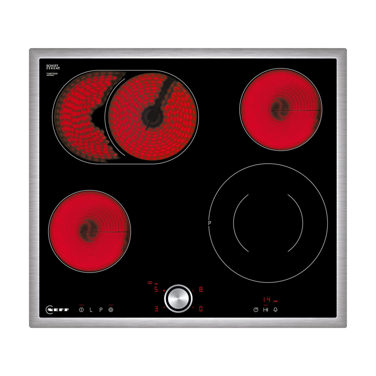 NEFF Elektro-Kochfeld N 70 T16BT76N0, 60 cm, edelstahl