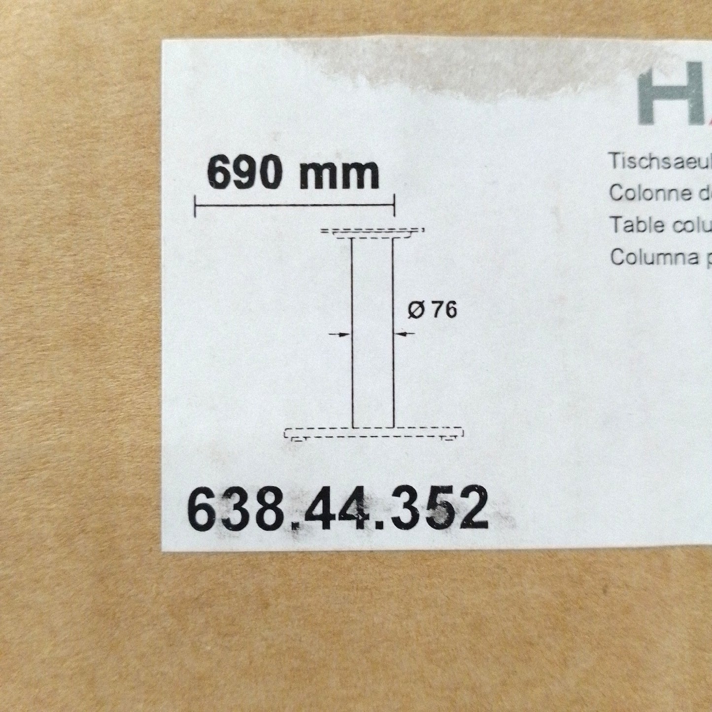 Häfele Tischbein Möbel Zubehör Modell 690 Schwarz Stabil und Robust
