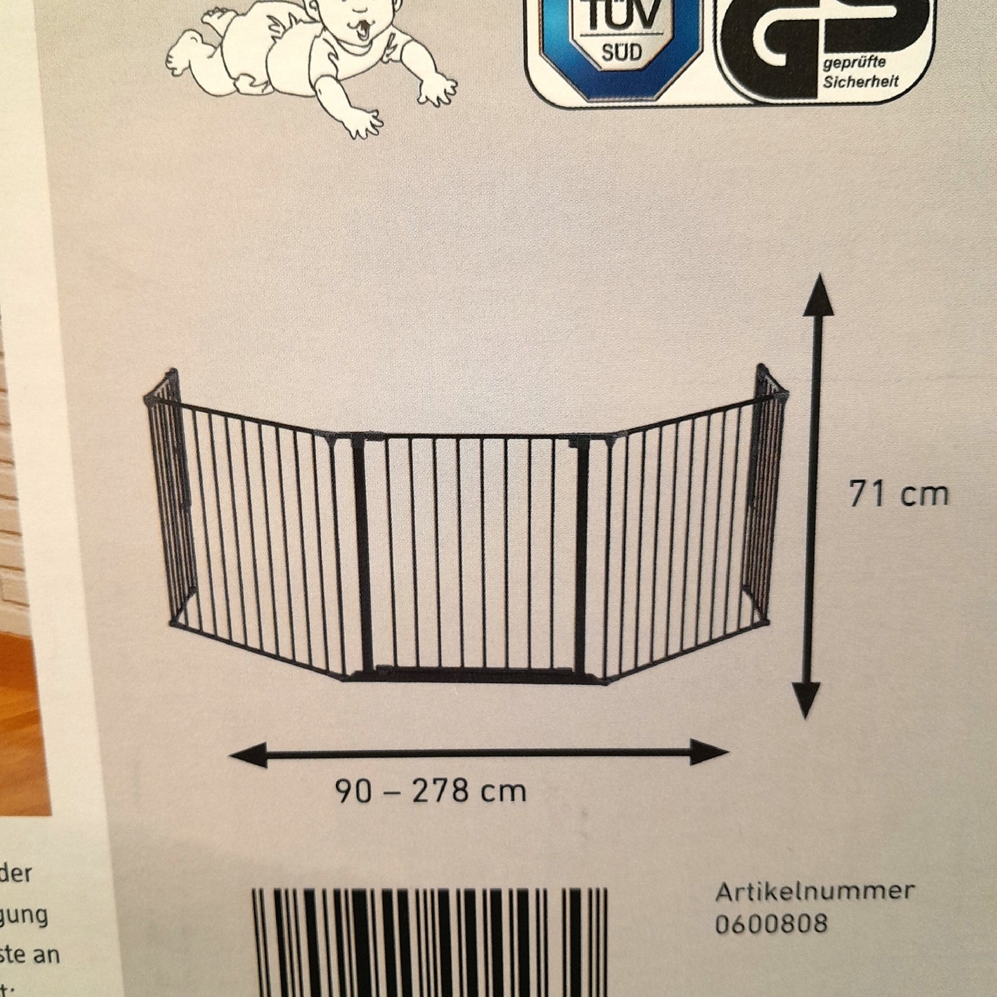 Star Stairs Sicherheitsgitter Schutzgitter Ben XL Sicherheitsschutz für Kinder bis 71 cm Höhe