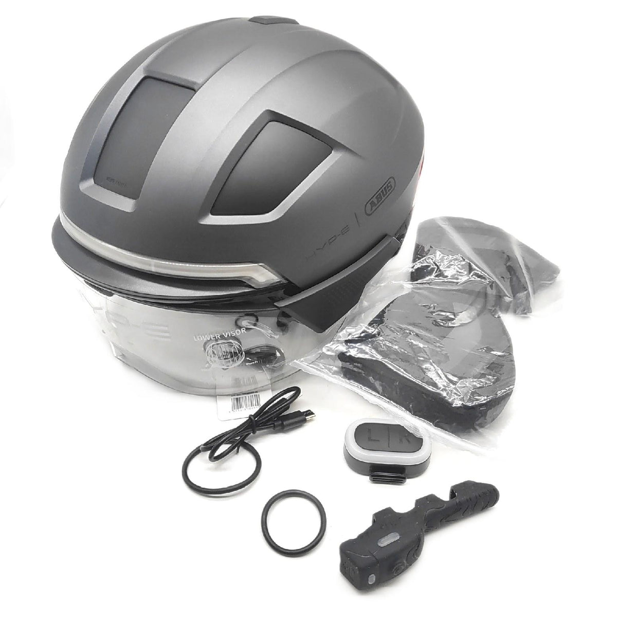 Abus Fahrradhelm Kopf Schutzausrüstung HYP E B LACE Beleuchtung Vorder und