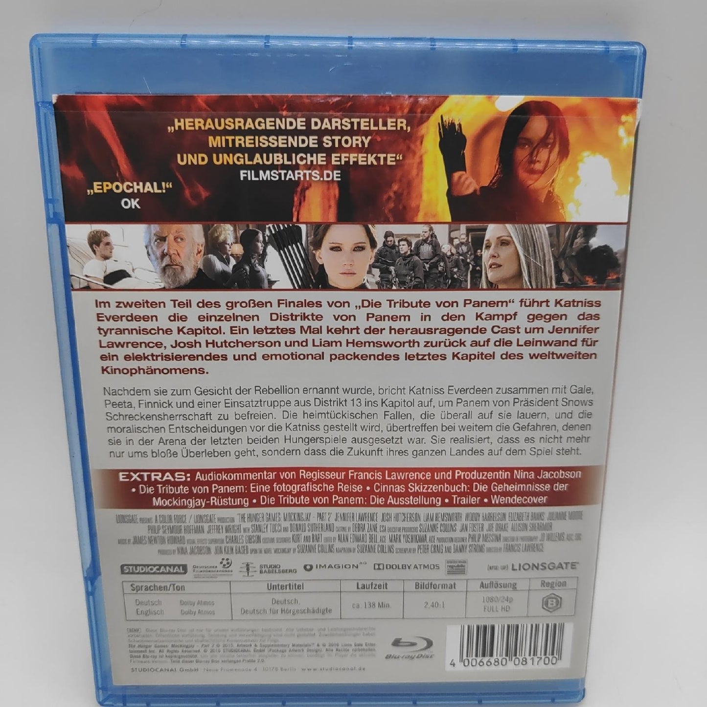 Die Tribute von Panem - Mockingjay 3D.Tl.1,1 Blu-ray: USA