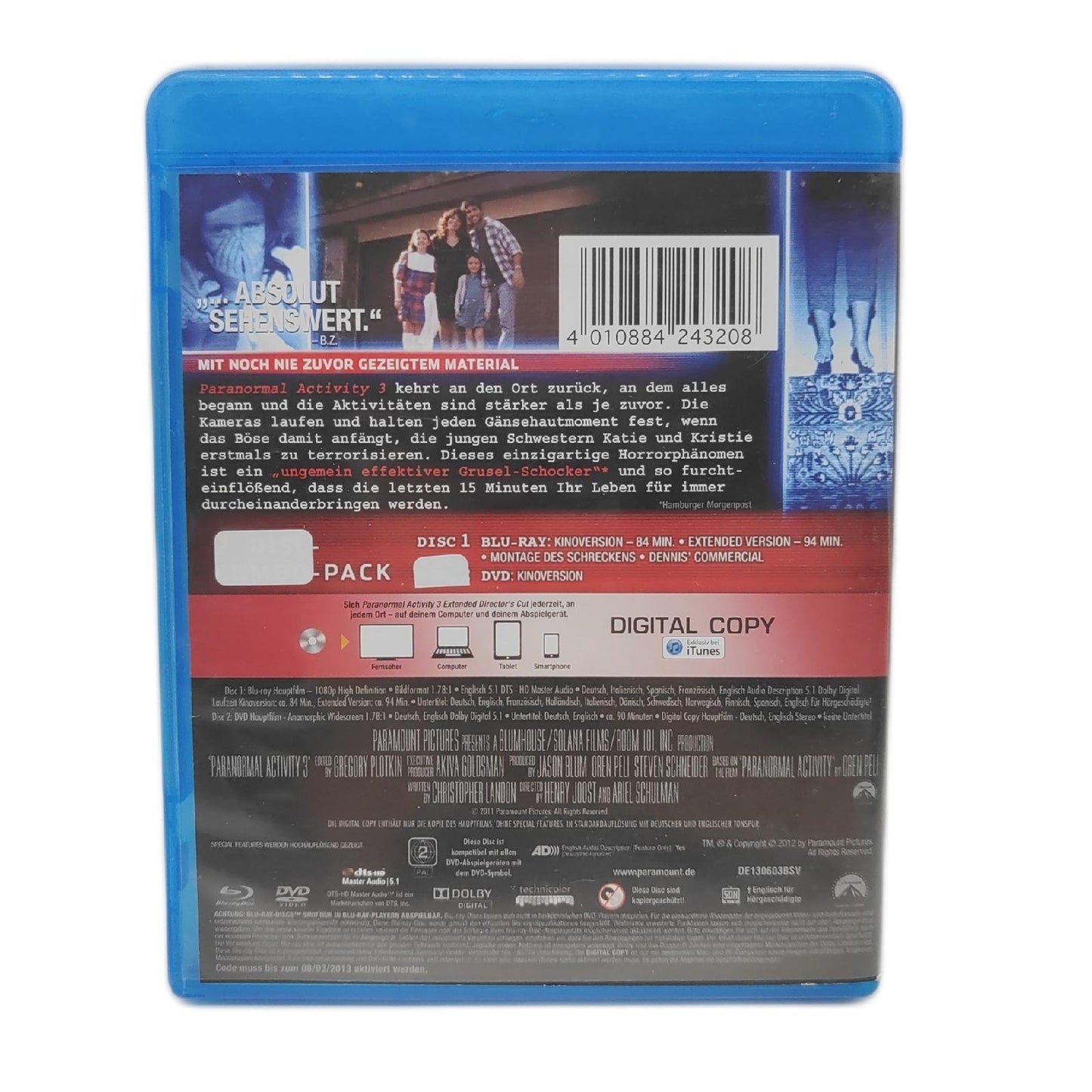 Paranormal Activity 3 - Extended Director's Cut / Blu-ray + DVD + Digital Copy (Blu-ray)