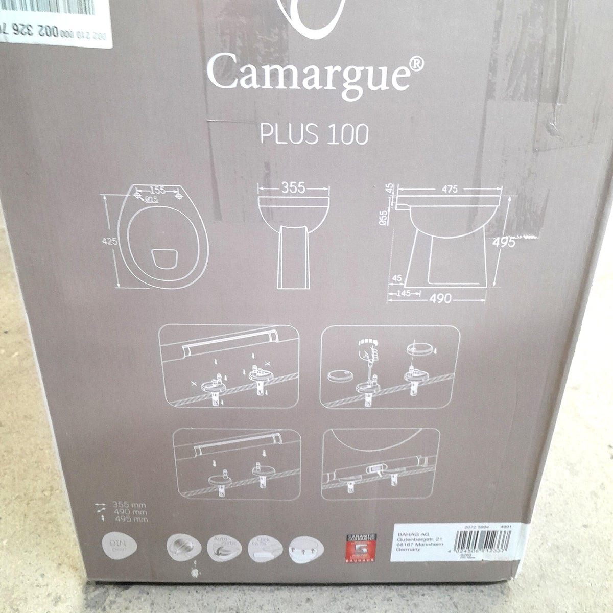 Camargue Stand WC Komplettset Badinstallation Plus 100 Spülrand Komfort Badezimmer