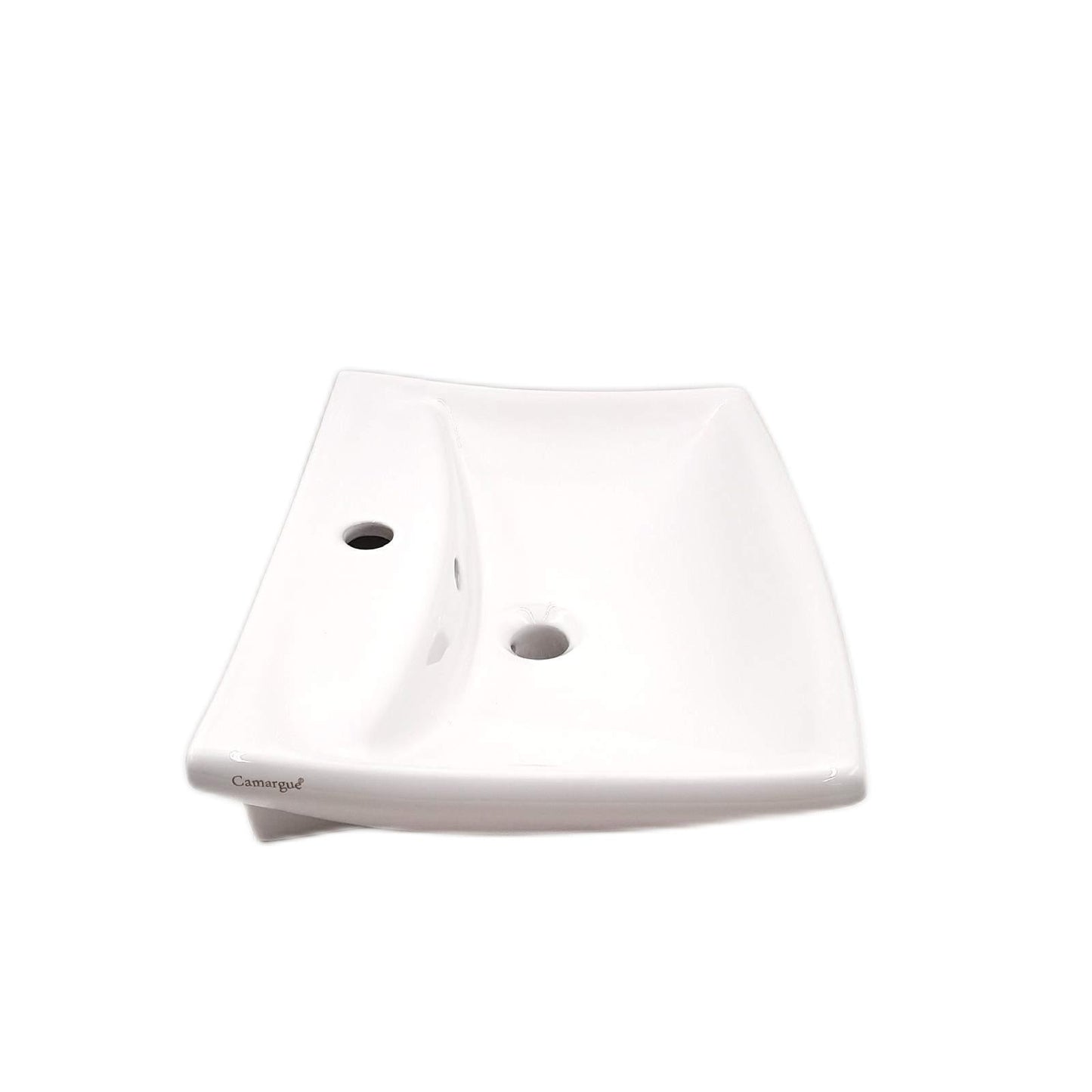 Camargue Waschbecken Badkeramik Sharki 50 x 39 cm Weiß Elegant Badezimmergestaltung