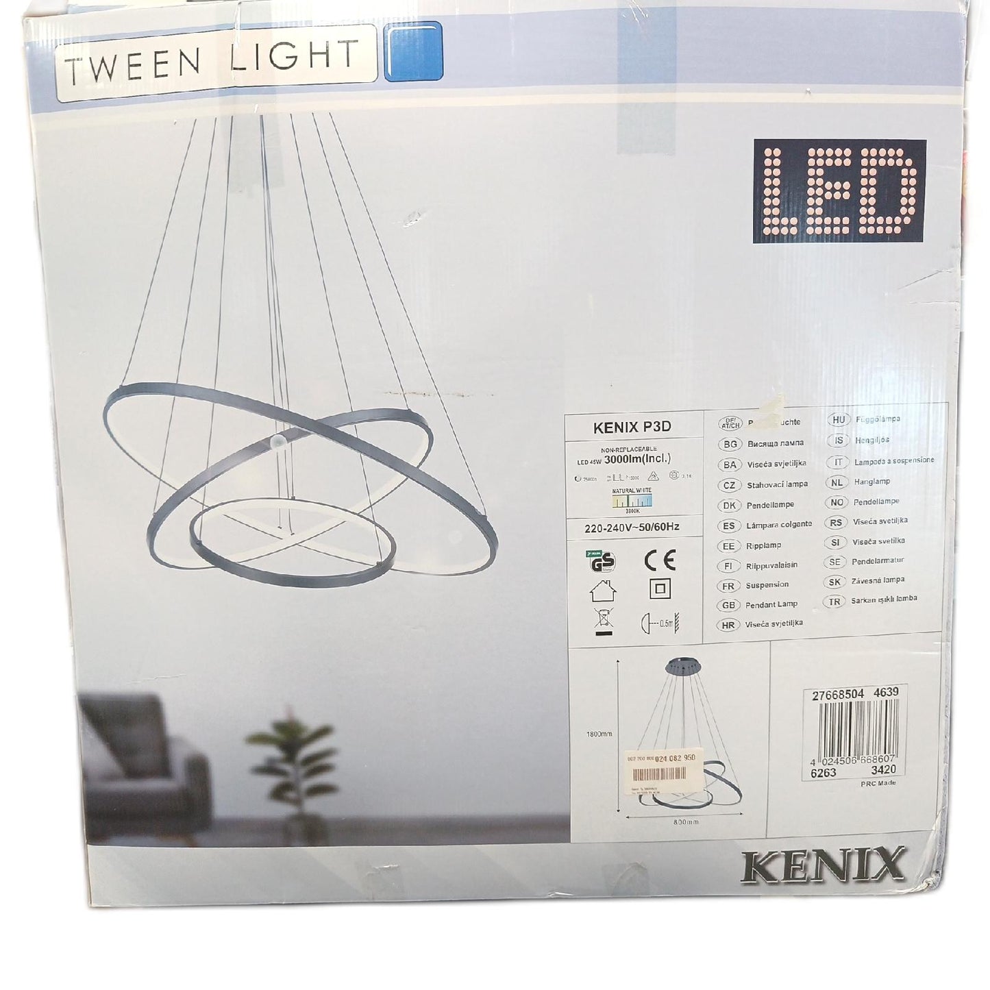 Tween Light Pendelleuchte Beleuchtung Kenix Rund Schwarz 45 W Energieeffizient Deckenlampe