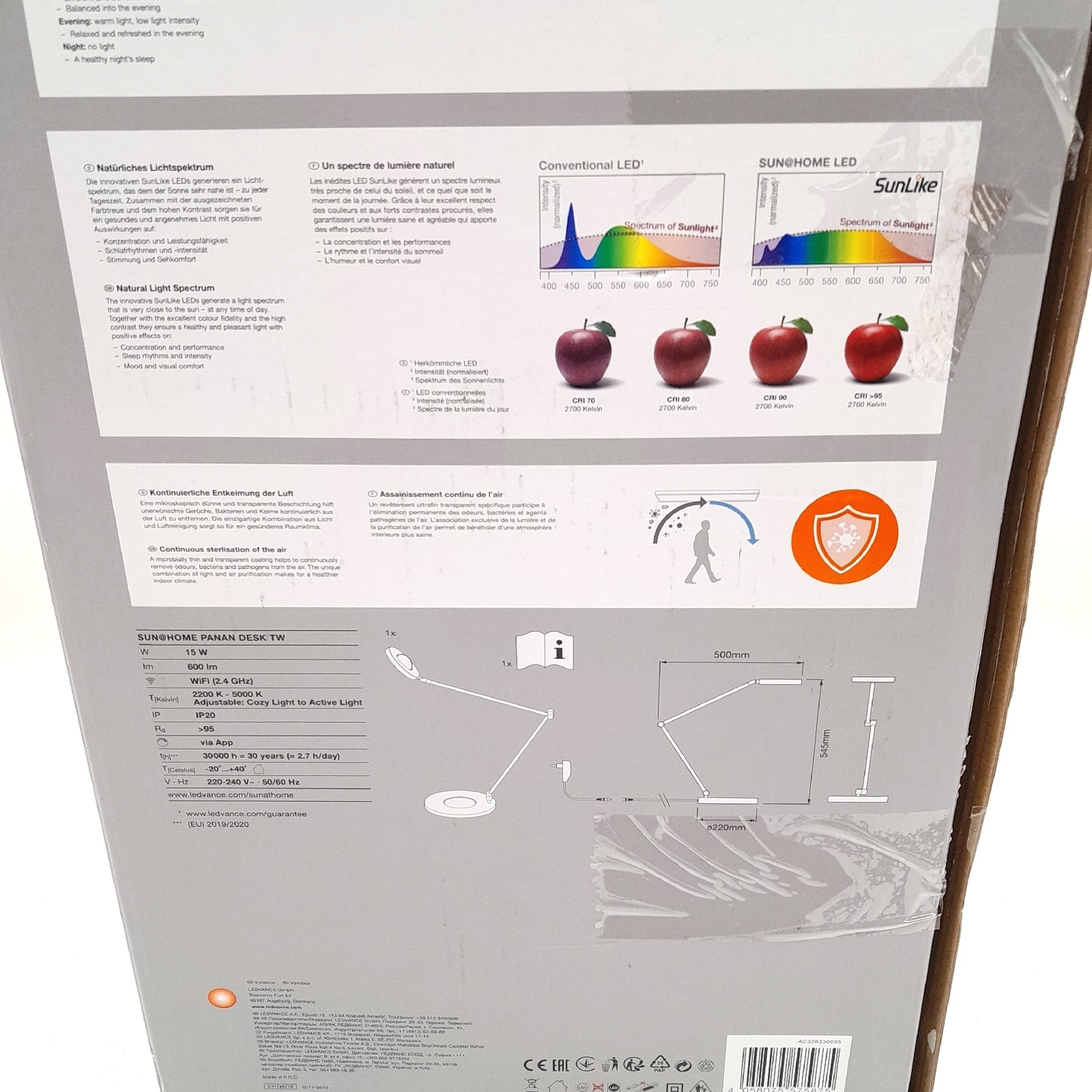 Ledvance LED Tischleuchte Beleuchtung Panan 15 Watt Weiß elegant modern dimmbar