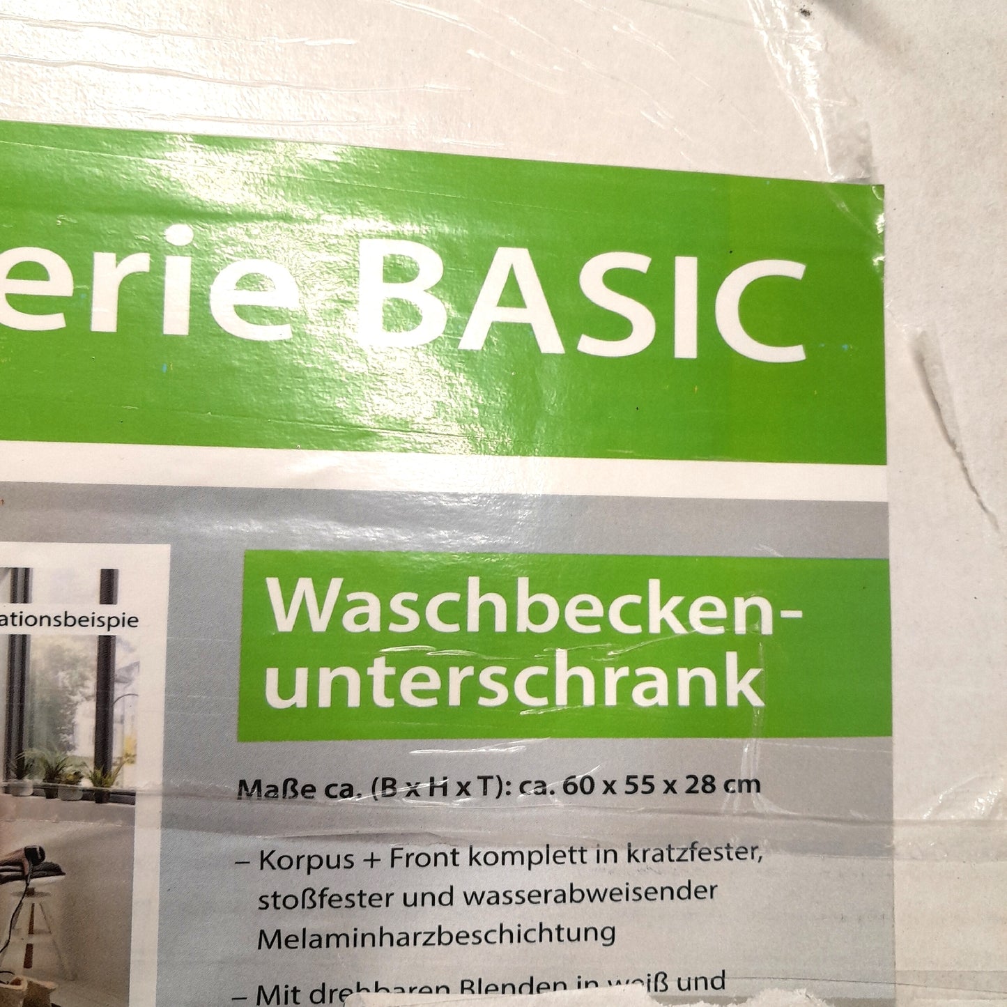 Basic Waschtischunterschrank (28 x 60 x 55 cm, Weiß)