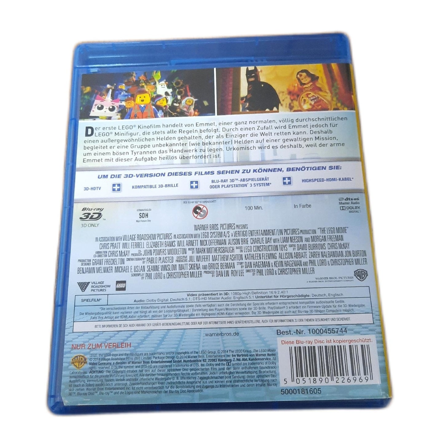 The Lego Movie (Blu-ray 3D) gebraucht, Erste Lego Kinofilm, Deutsch, FSK 0