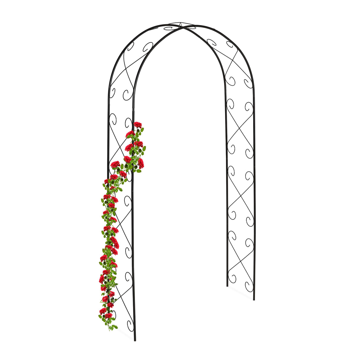 Relaxdays Rosenbogen Metall Torbogen Gartenbogen 230 x 120 x 39 cm stabil Rahmen