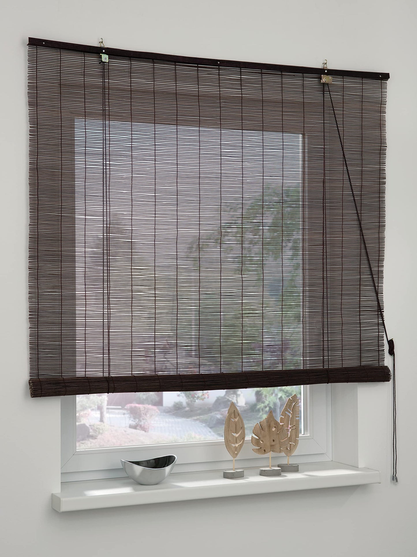 Gardinia Rollo Fensterdekoration Bambus Schoko Transparente Lichtdurchlässige Verdunkelung