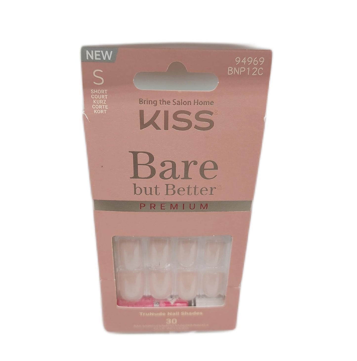 KISS Press On Nägel Kosmetik Intro Pink kurze Squoval Form DIY Set Nageldesign Zubehör