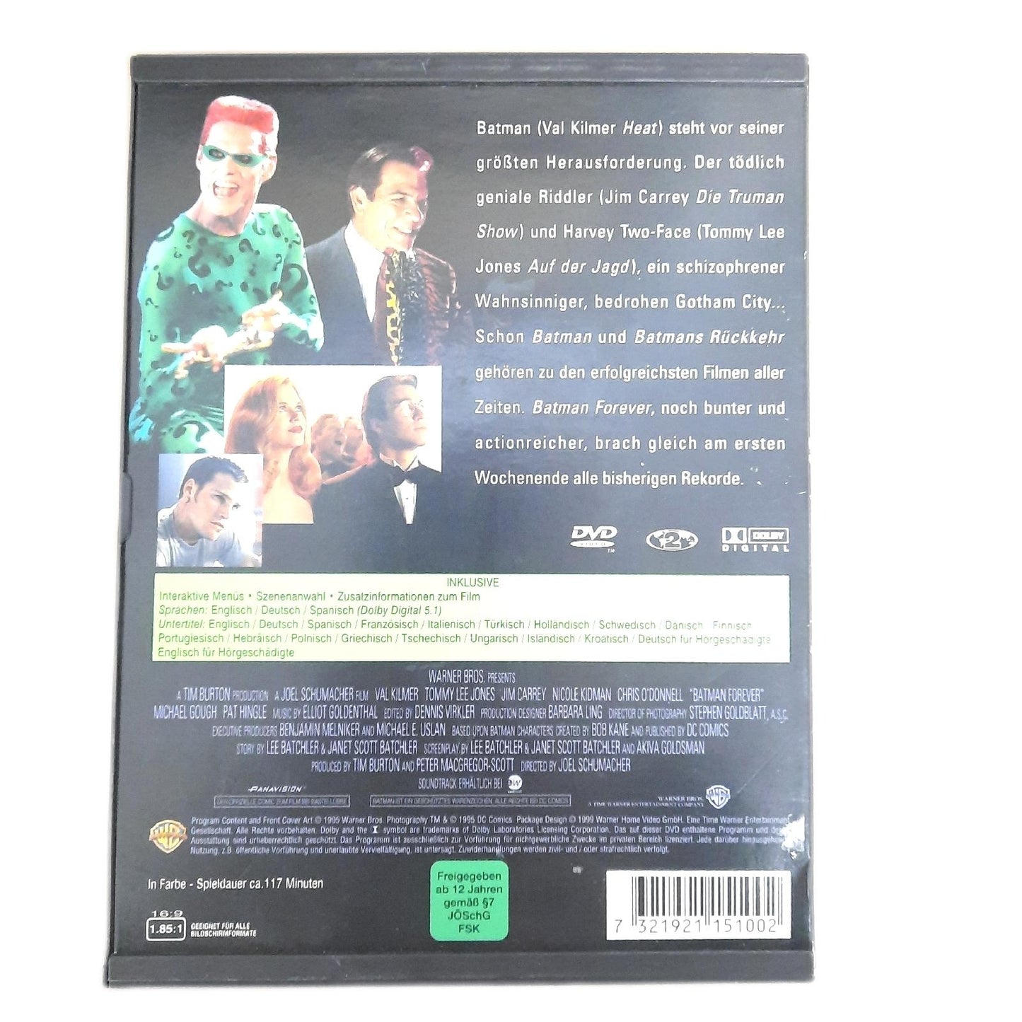 Batman Forever, Riddler, Harvey Two-Face, Val Kilmer, Jim Carrey, Deutsch,