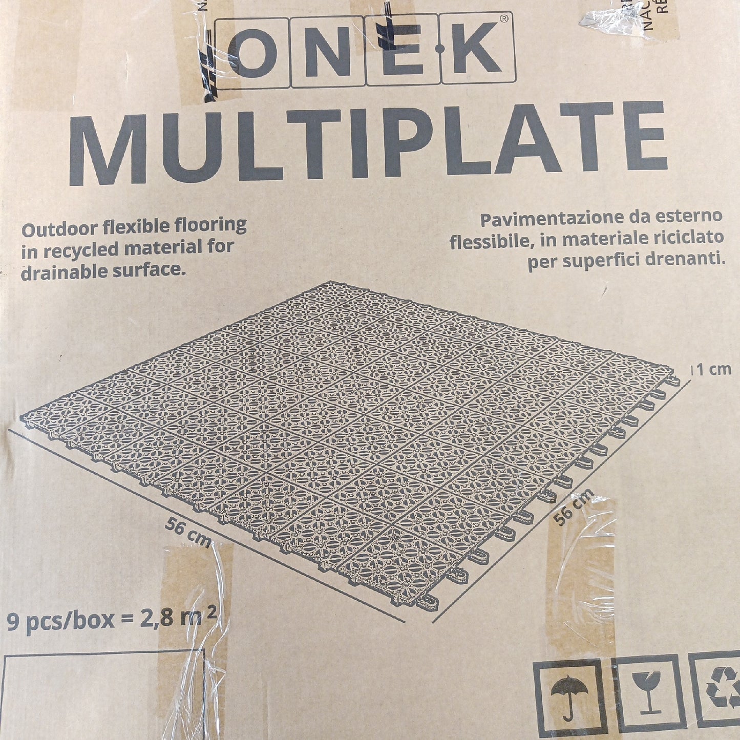 Kunststoff Klickfliese Bodenbelag Braun 555 x 555 cm 9 Stück Robust