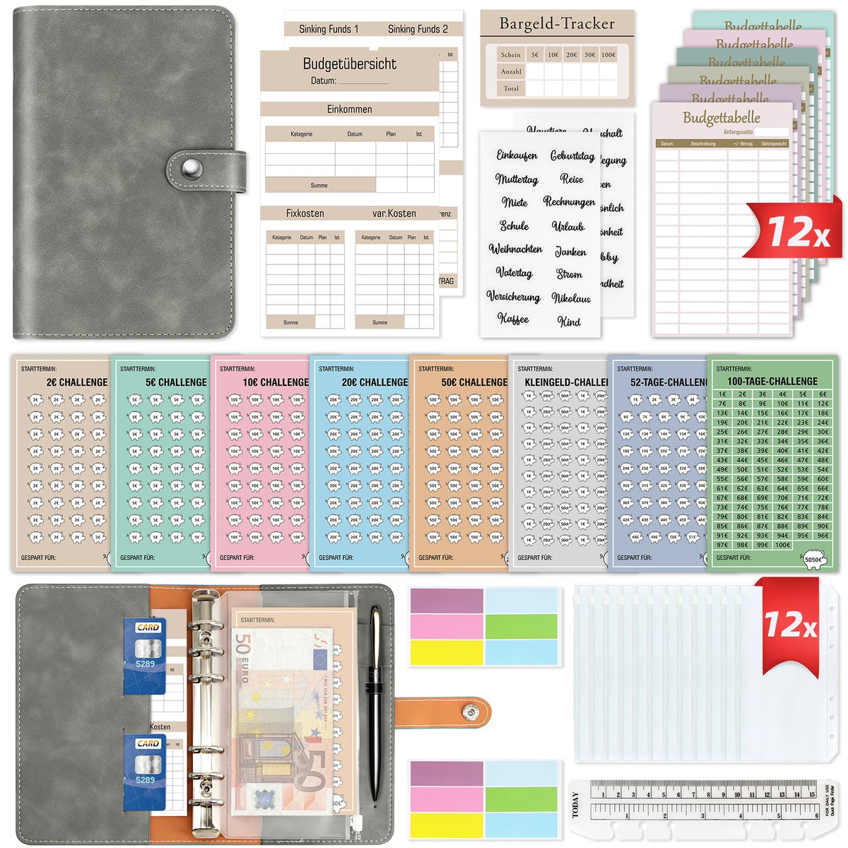 Budget Budget Planner Startset Haushaltsplaner 8 Sparchallenges Geld Sparen Planer