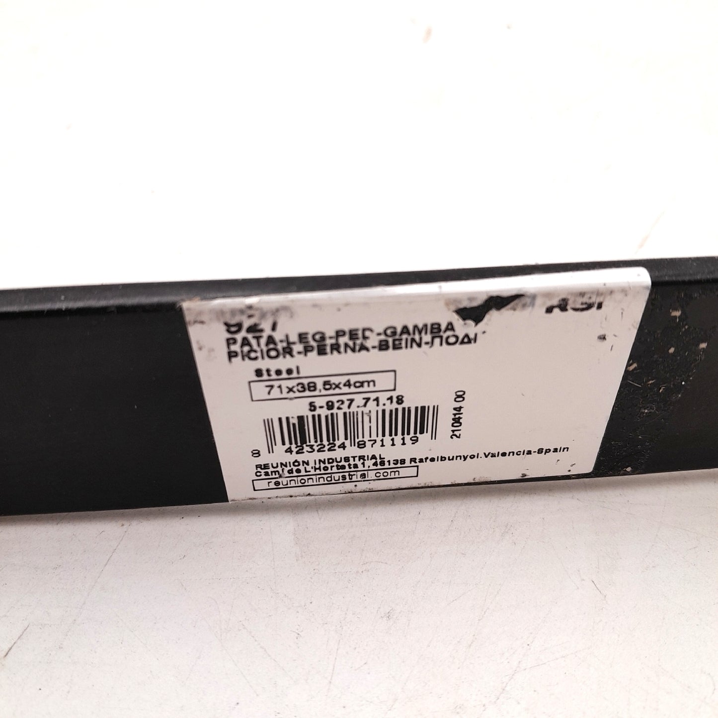 Strong Tischbein Möbelteile Schwarz Maße 40 x 385 x 710 mm Tragkraft 250