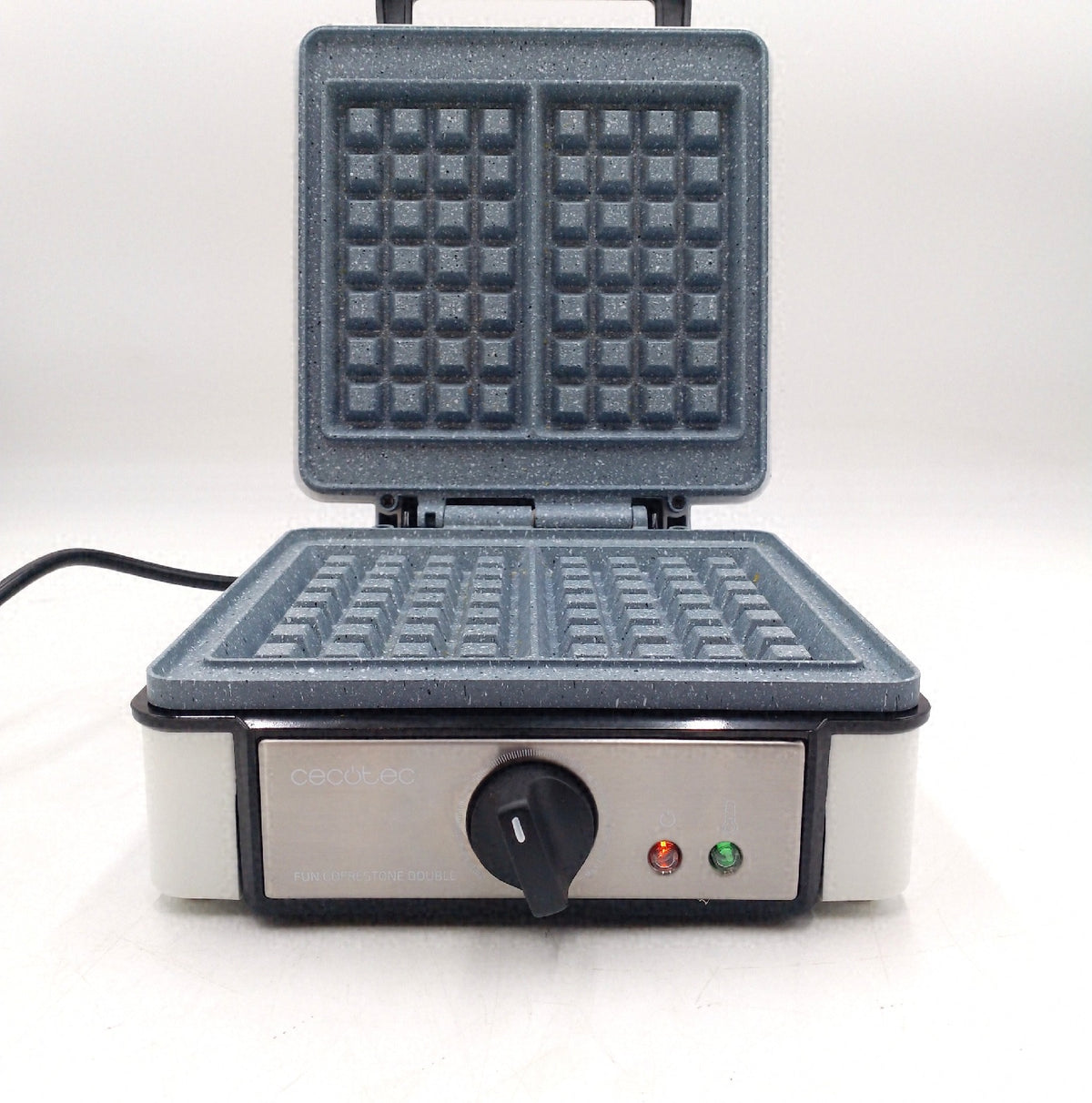Cecotec Waffeleisen Fun Gofrestone Double mit RockStone Waffle Antihaftbeschichtung Waffelautomat