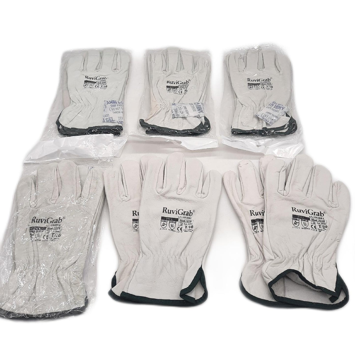RuviGrab Arbeitshandschuhe Gartenhandschuhe Leder 6er Pack robust komfortabel für Damen