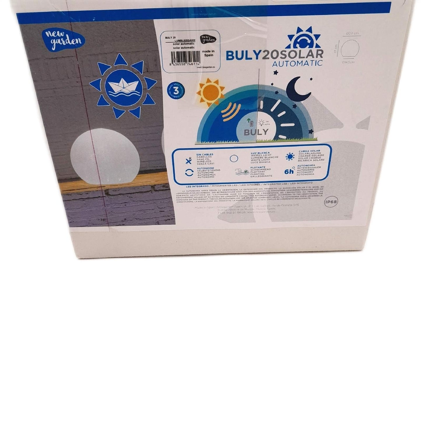 New Garden Solar Schwimmkugel Gartenbeleuchtung Buly LED Kugel IP65 Durchmesser