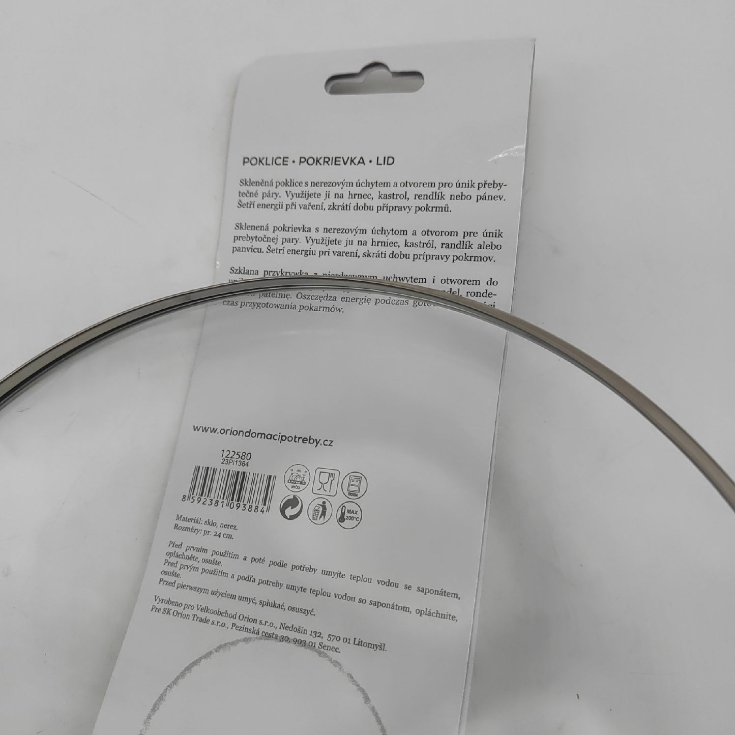 Orion Group Glasdeckel Kochgeschirr Haushalt 24 cm Edelstahlring passend Topf Pfanne