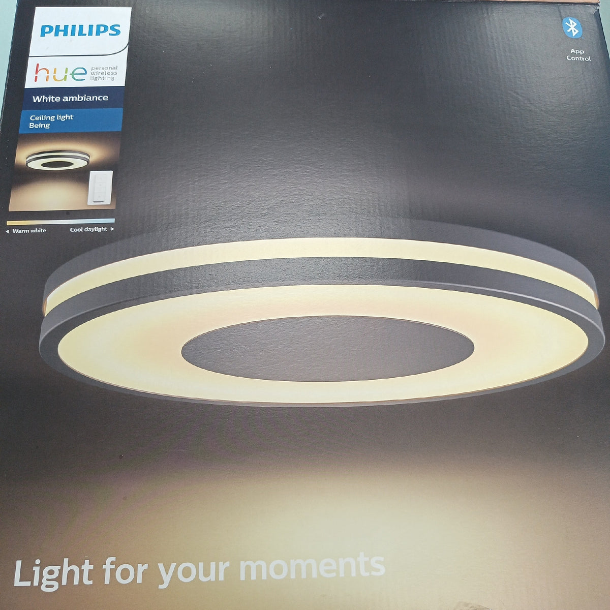 Philips Hue Deckenleuchte LED Beleuchtung rund 27 Watt Schwarz Weiß modern energiesparend