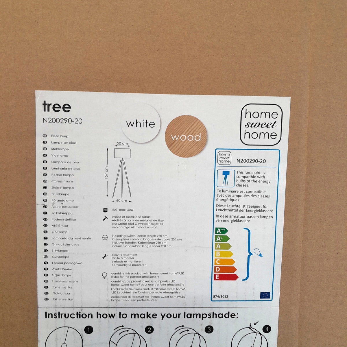 Home Sweet Home Stehleuchte Beleuchtung Wohnraum Eiche Eleganz Höhe 160 cm Durchmesser