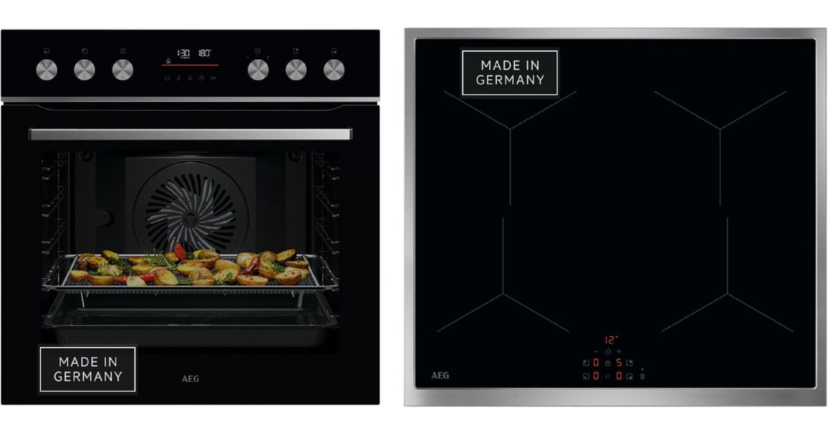 AEG Elektro-Herd-Set Serie 5000 HH24HSPI 60 cm, schwarz