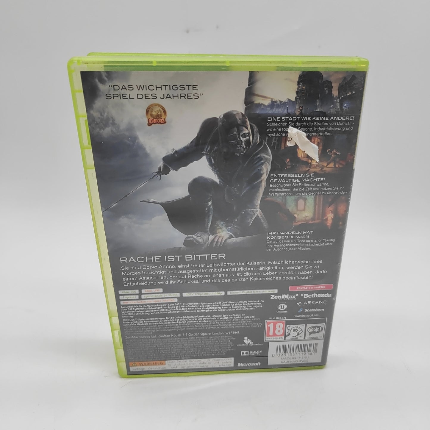 Dishonored X Box 360