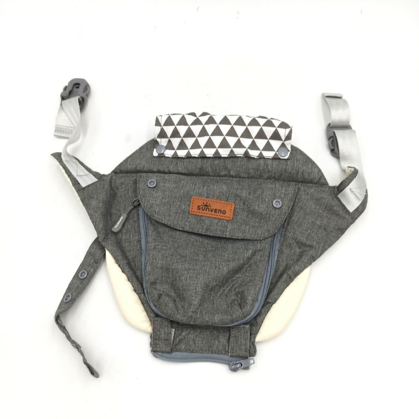 SUNVENO Babytrage Tragehilfen Baby Hüftsitz 3in1 Komfort Ergonomisch Grau 0 bis 36 Monate