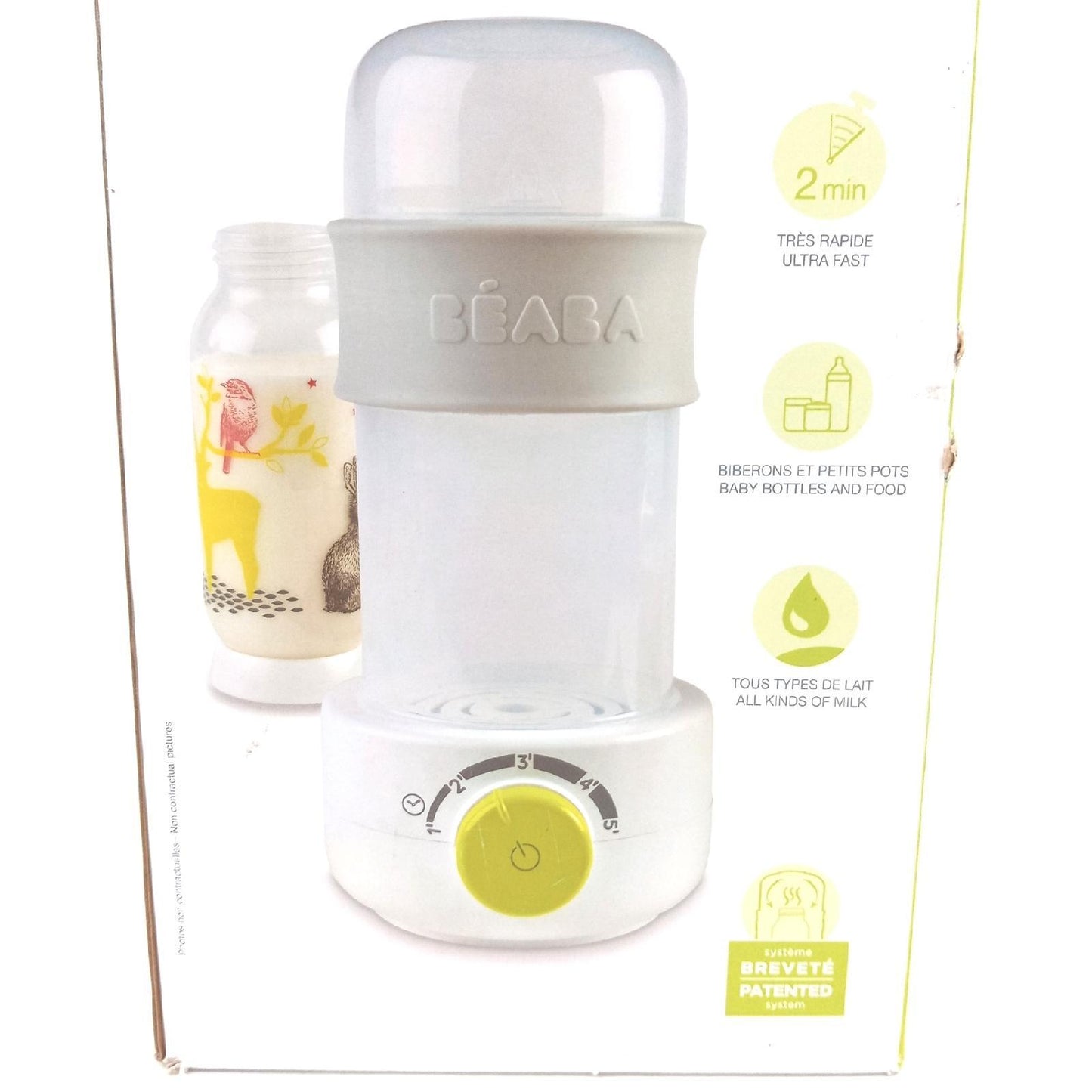 Beaba Fläschchenwärmer Babybedarf Babymilk Dampferwärmung Neon Gelb