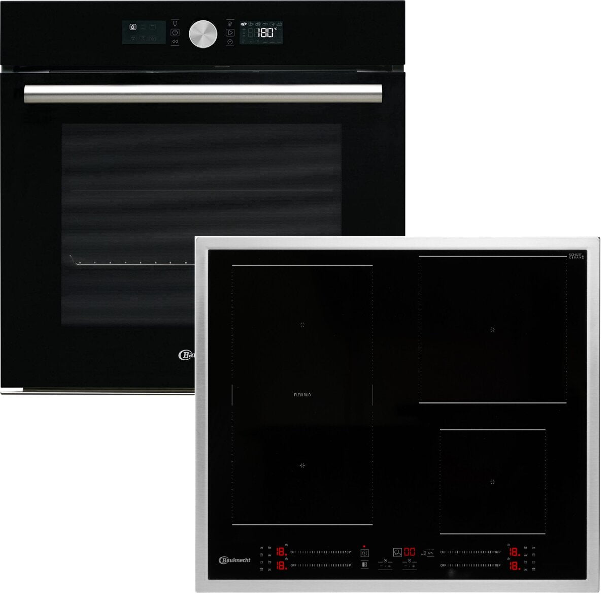 BAUKNECHT Backofen-Set BAKO4 HR6 BLACK, 56 cm, schwarz
