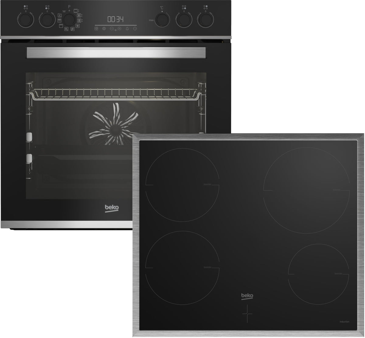 BEKO Induktions Herd-Set BBUM13340XMPEF 60 cm, schwarz