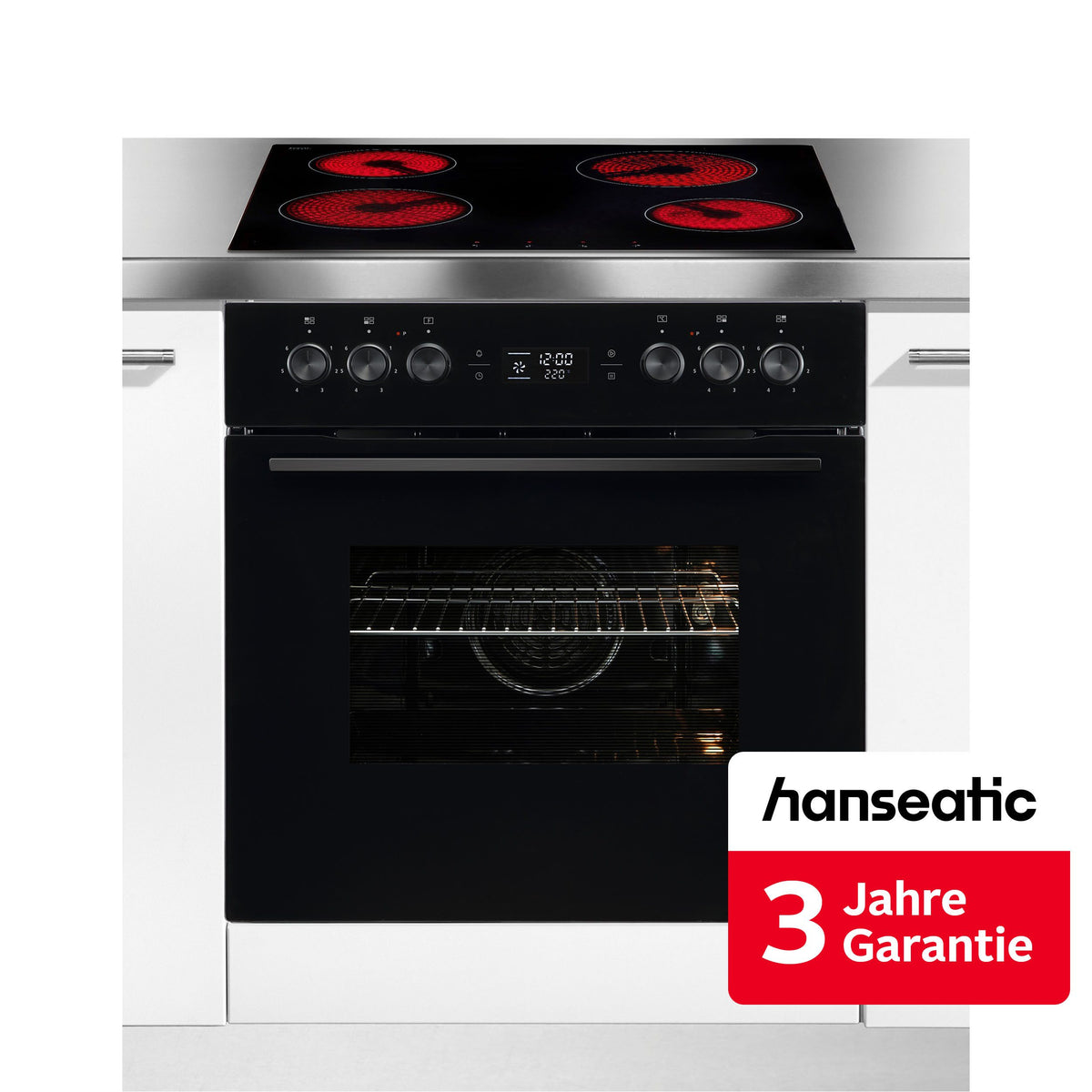 HANSEATIC Elektro-Herd-Set HB70AB+HC46CB, 60 cm, schwarz