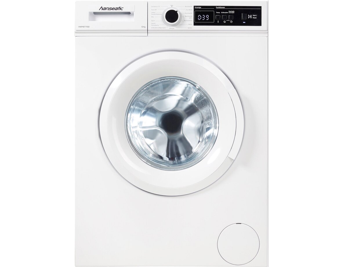 HANSEATIC Waschmaschine HWM6T110D, 6 kg, weiß