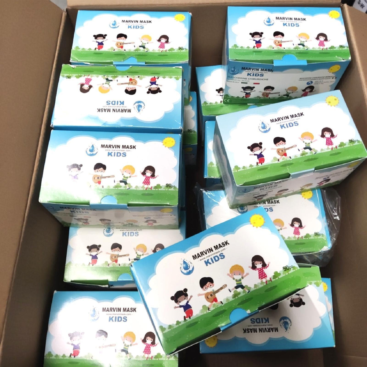 Marvin Kinder Schutzmaske Atemschutz Masken 25 Pack Kunden Retouren MHD 202