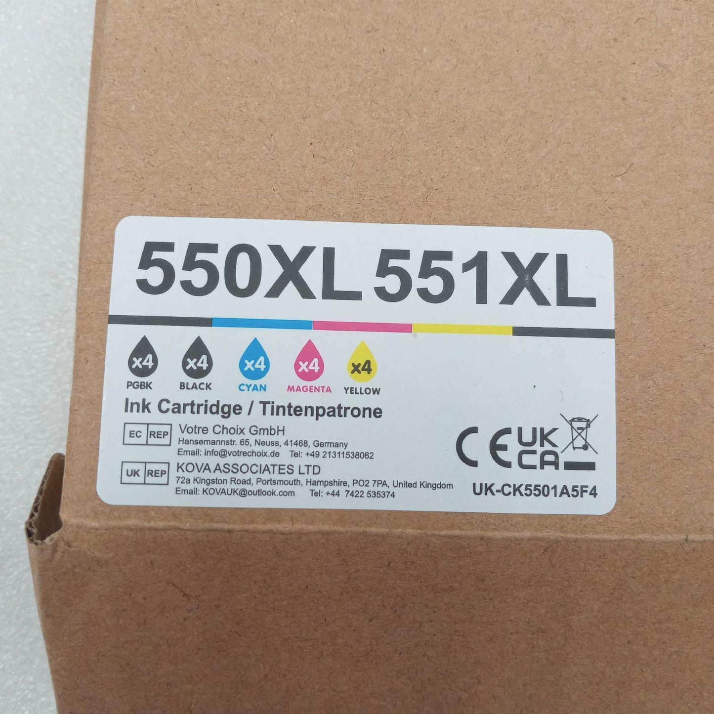Canon PGI 550 XL CLI 551 Toner Upgrade Kit Kingdom Druckerpatrone XL Kit