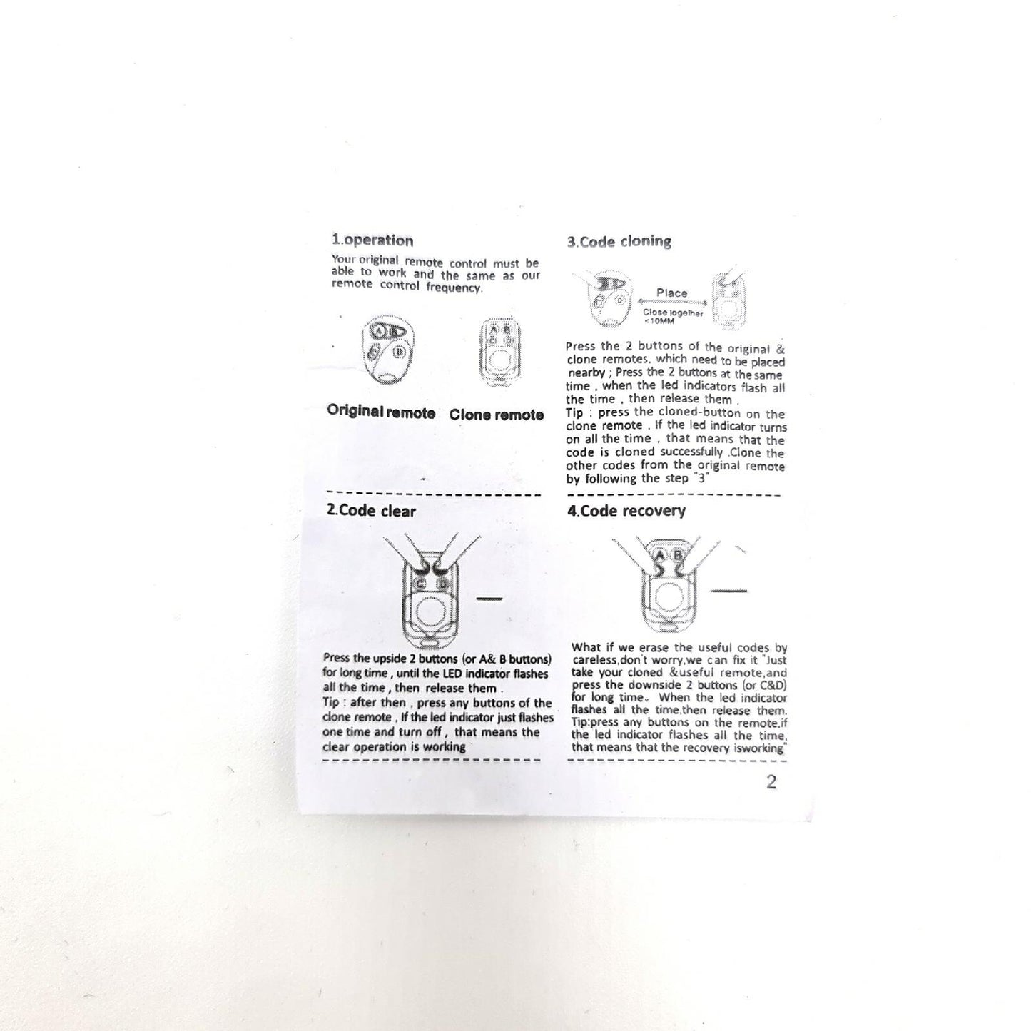 GC GLOBALCOMMERCE Fernbedienung Torzubehör universelles automatisches Tor 43392