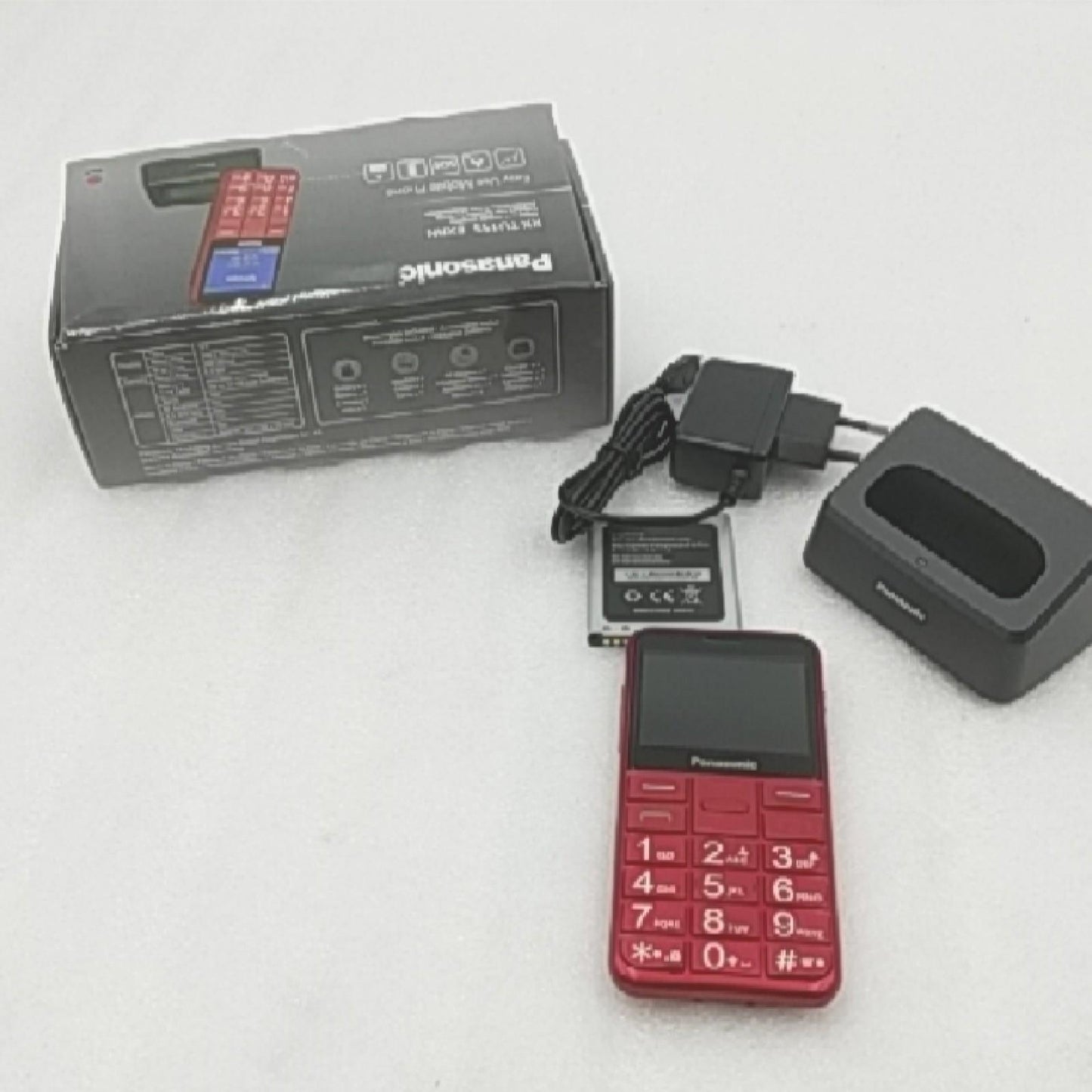Panasonic Mobiltelefon Seniorenhandy Telekommunikation Essentials Komfort Großtasten UKW Funkkamera Rot