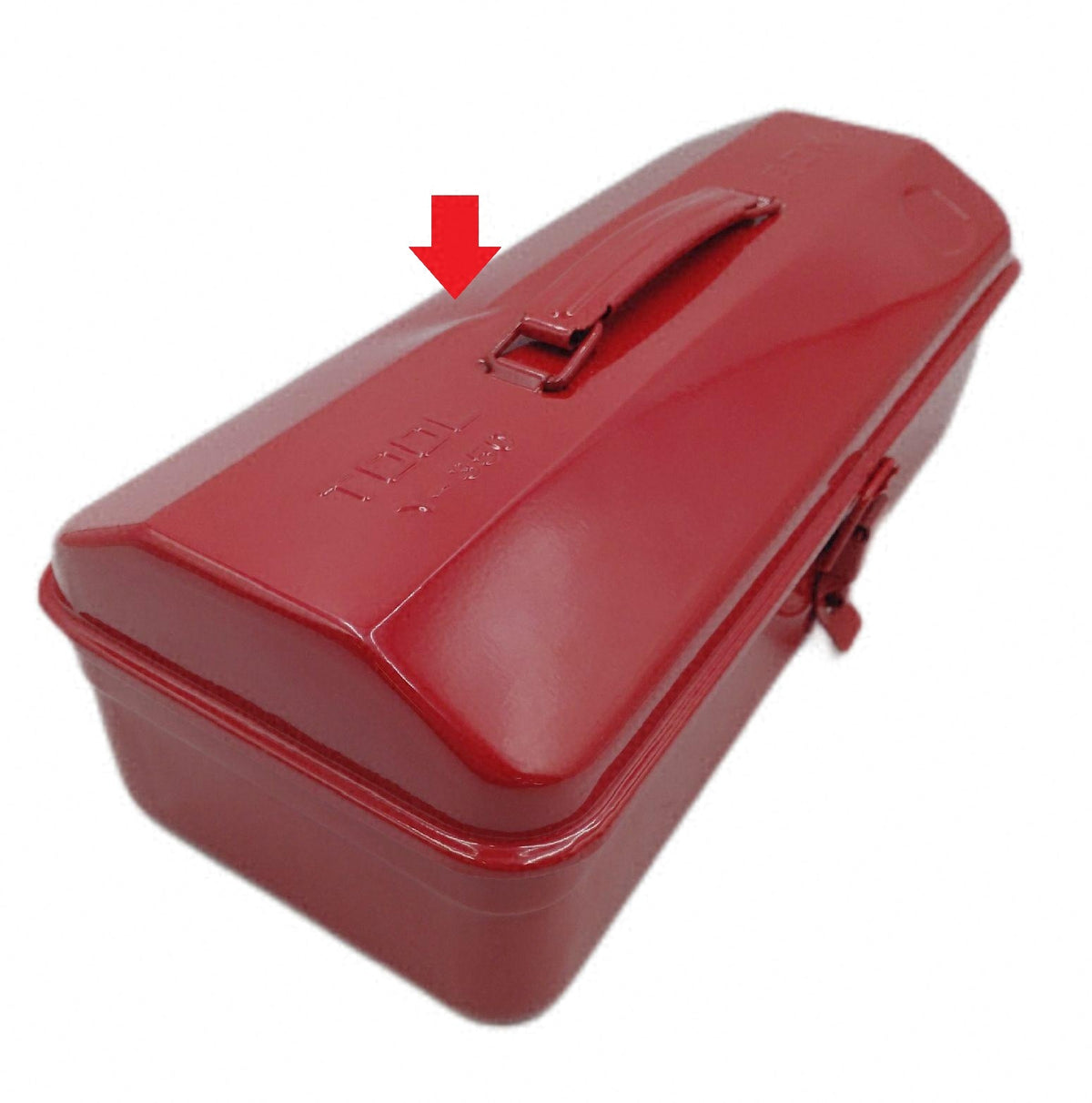 Werkzeugkiste Metall Leer 37x16x12 cm Rot Delle im Deckel k