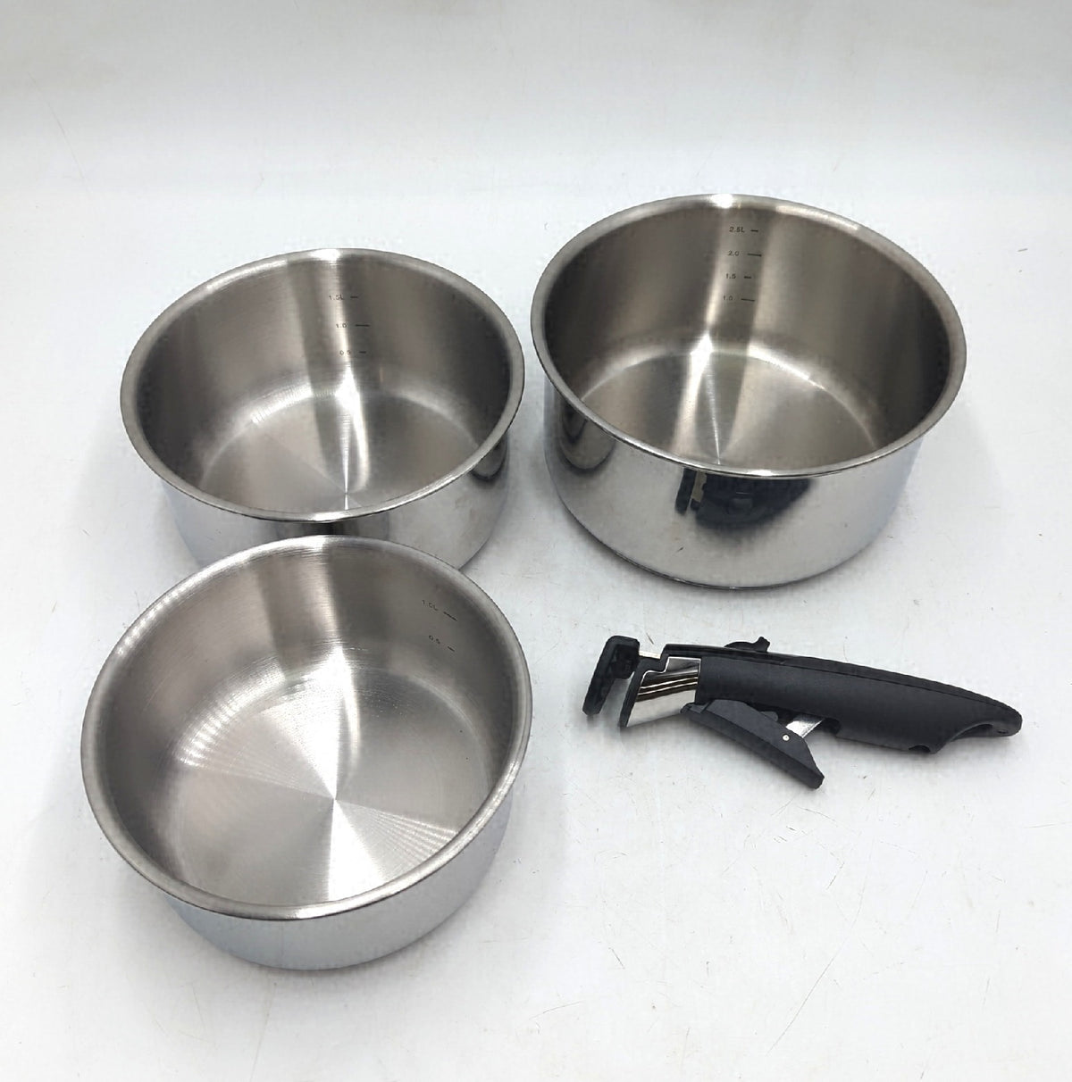 Sitram 713511 Kochtopf Set 3 Töpfe 16 18 20 cm mit abnehmbarem Griff