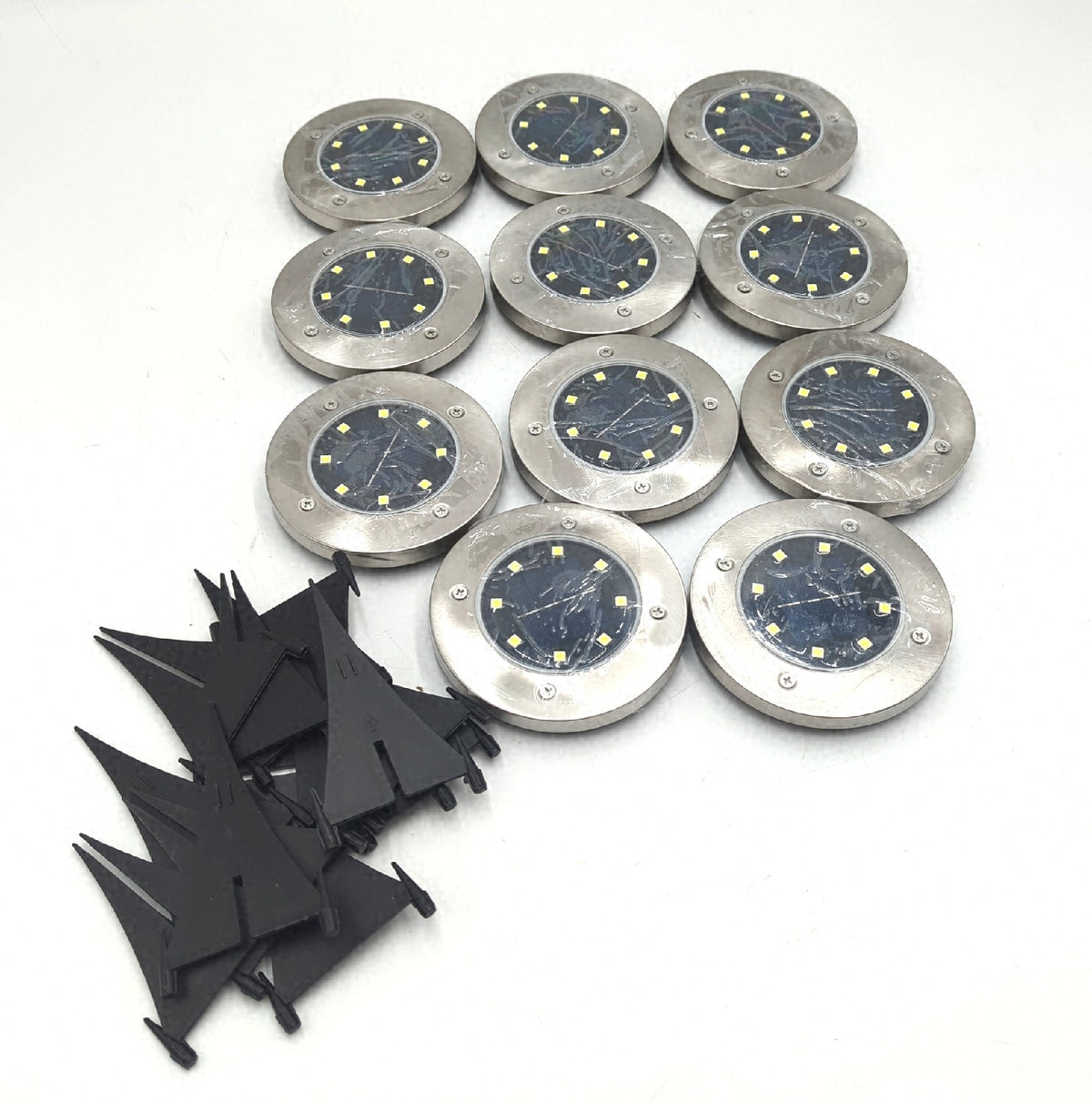 Joomer Solar Bodenleuchten Aussen 8 LEDs 11 Stück 7 Halterungen