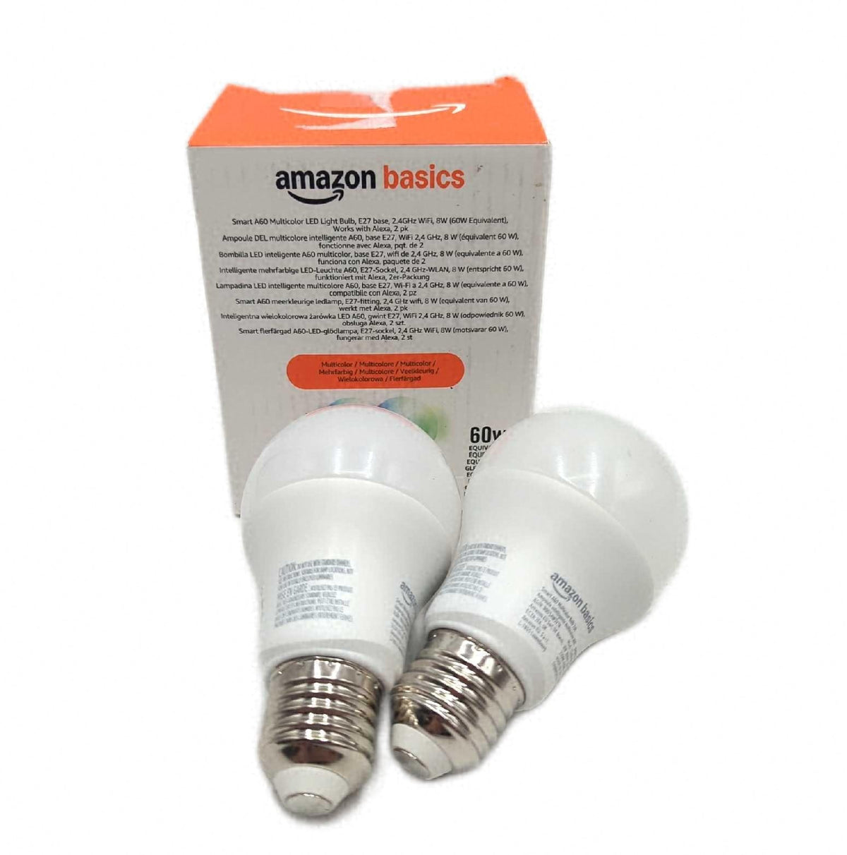 Amazon Basics Smarte LED Gluhbirne Farbenwechselnd E27 8W Entspricht 60W LED Lampe
