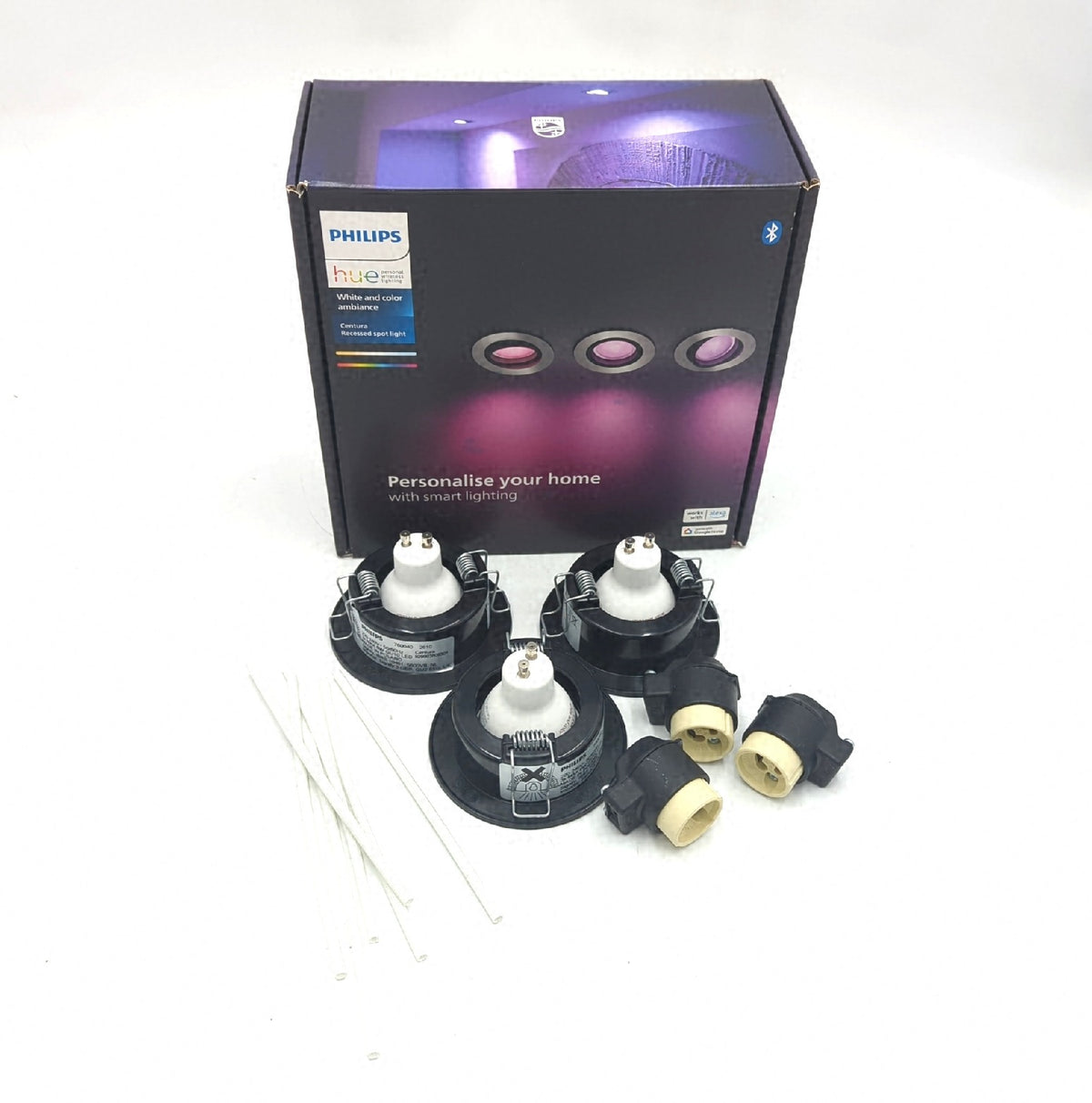 Hue Centura Einbauspots Rund 3er Pack Aluminium Mood Lighting LED Einbauleuchten dimmbar