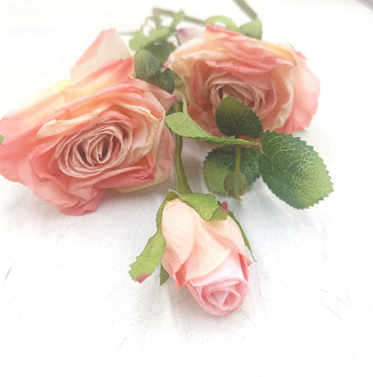 ROLLWAY 4 Bünde Kunstblumen 12 Künstliche Rosen Blumenstrauß 54 cm wie Echt