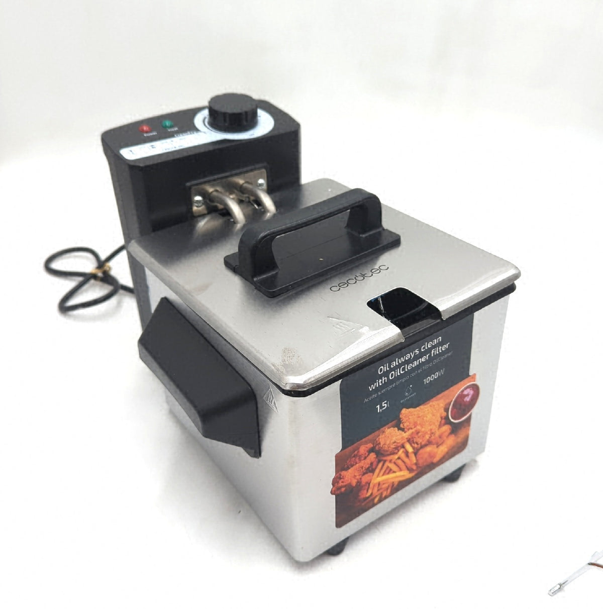 Cecotec Elektrische Fritteuse Öl Cleanfry 1,5L 1000 W Edelstahl Deep Electric