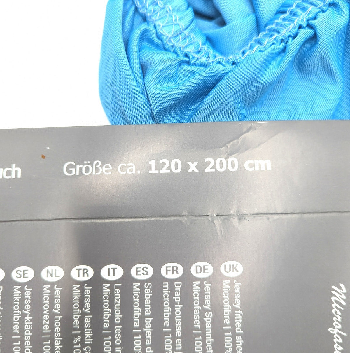 npluseins Microfaser Spannbettlaken fein gewebt Hellblau 120x200 cm Bettlaken Bezug