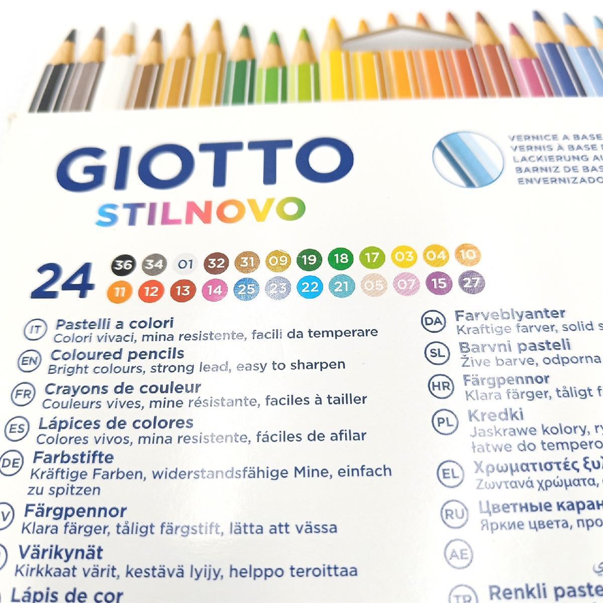Giotto Buntstifte Malkasten 24 Farben Stilnovo hochwertig zum Malen und Zeichnen