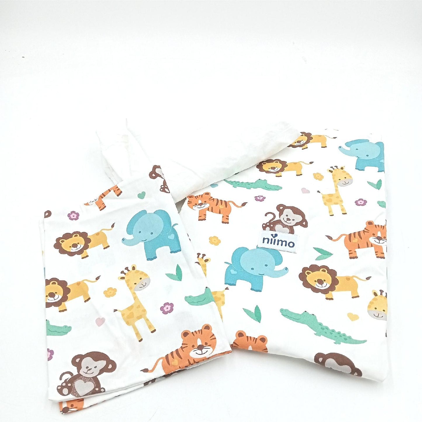 Niimo Nimo 3er-Pack Baby Bettwäsche - Spannbettlaken + Bettbezug + Kissenbezug, 100% Baumwoll Bettlaken fürs Babybett, Beistellbett oder Kinderbett, Atmungsaktive Kinderbettlaken & Kinderbettwäsche