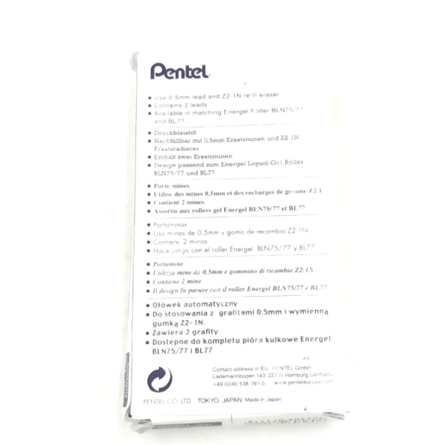 Pentel Kugelschreiber Schreibwaren PL75V Violett Silber 05 mm Schreibkomfort