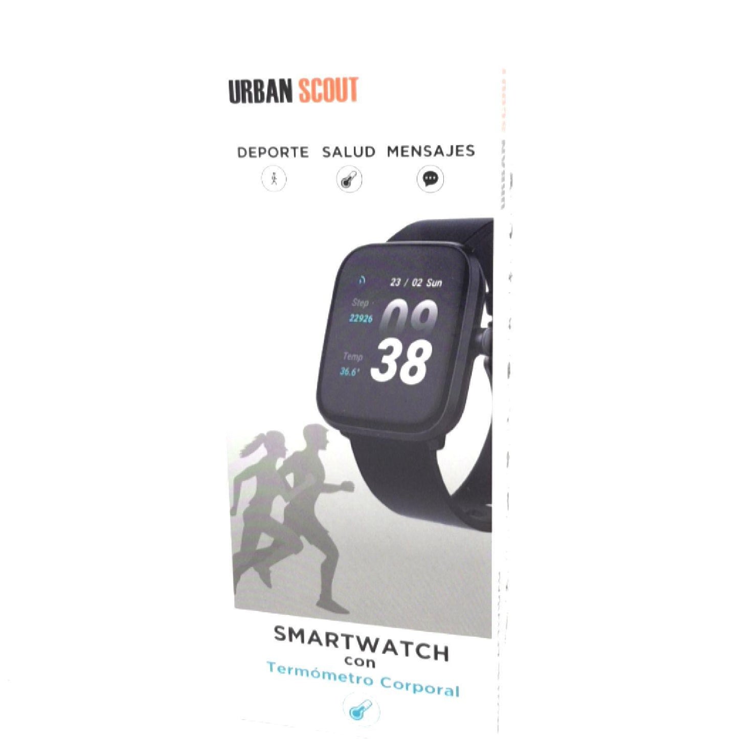 Quick Media Smartwatch, Urban Scout mit Gesundheitsfunktion, 24 H, Thermometer, Herzfrequenz, tägliche Aktivitätstracker, Schlafqualität, wasserdicht IP68.