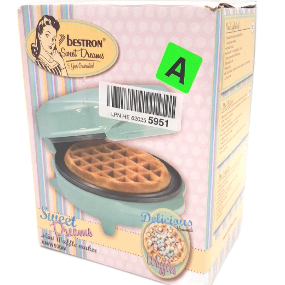 Bestron Waffeleisen Küchengeräte klassische Waffeln Waffelmaker Mini